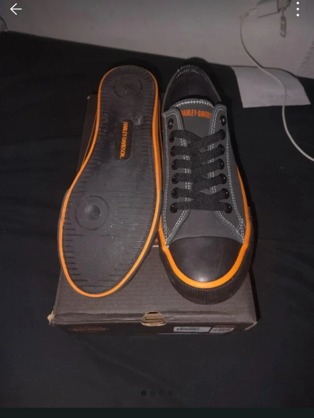 Harley-Davidson Black Sneakers with Orange Trim